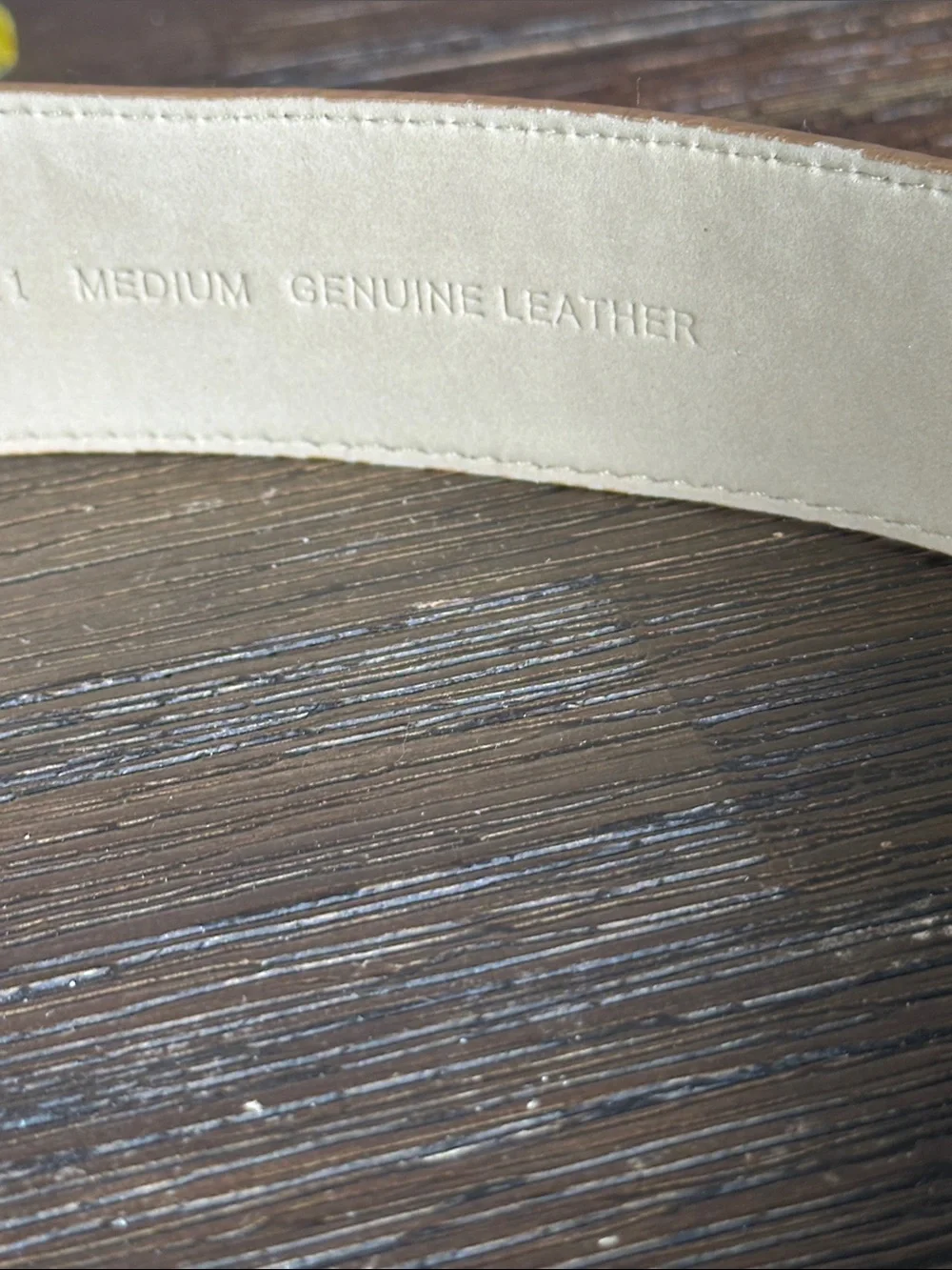 Michael Kors Tan Leather Belt with Sculpted Brushed Silver Buckle